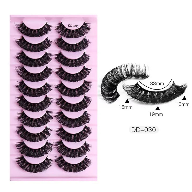 2/10 Pairs 3D Mink Strip False Eyelashes – Dramatic Fake Lash Extensions for Makeup