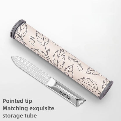 Stainless Steel Double-Sided Nail File - Professional Manicure Buffer & Nail Styling Tool for Home and Travel