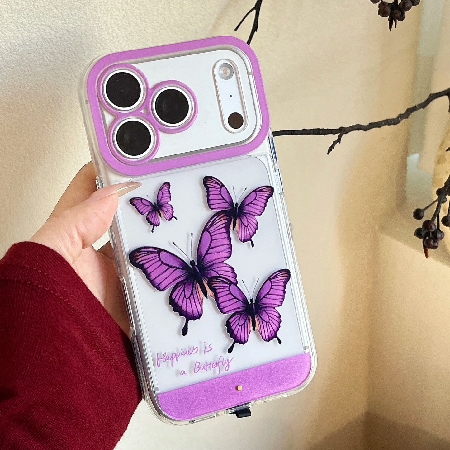 Luminous Butterfly Phone Case - Color-Changing Light-Up Cover for Samsung Galaxy