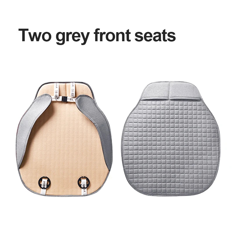 Flax Linen Car Seat Cover - Four-Season Breathable Front & Rear Seat Protector
