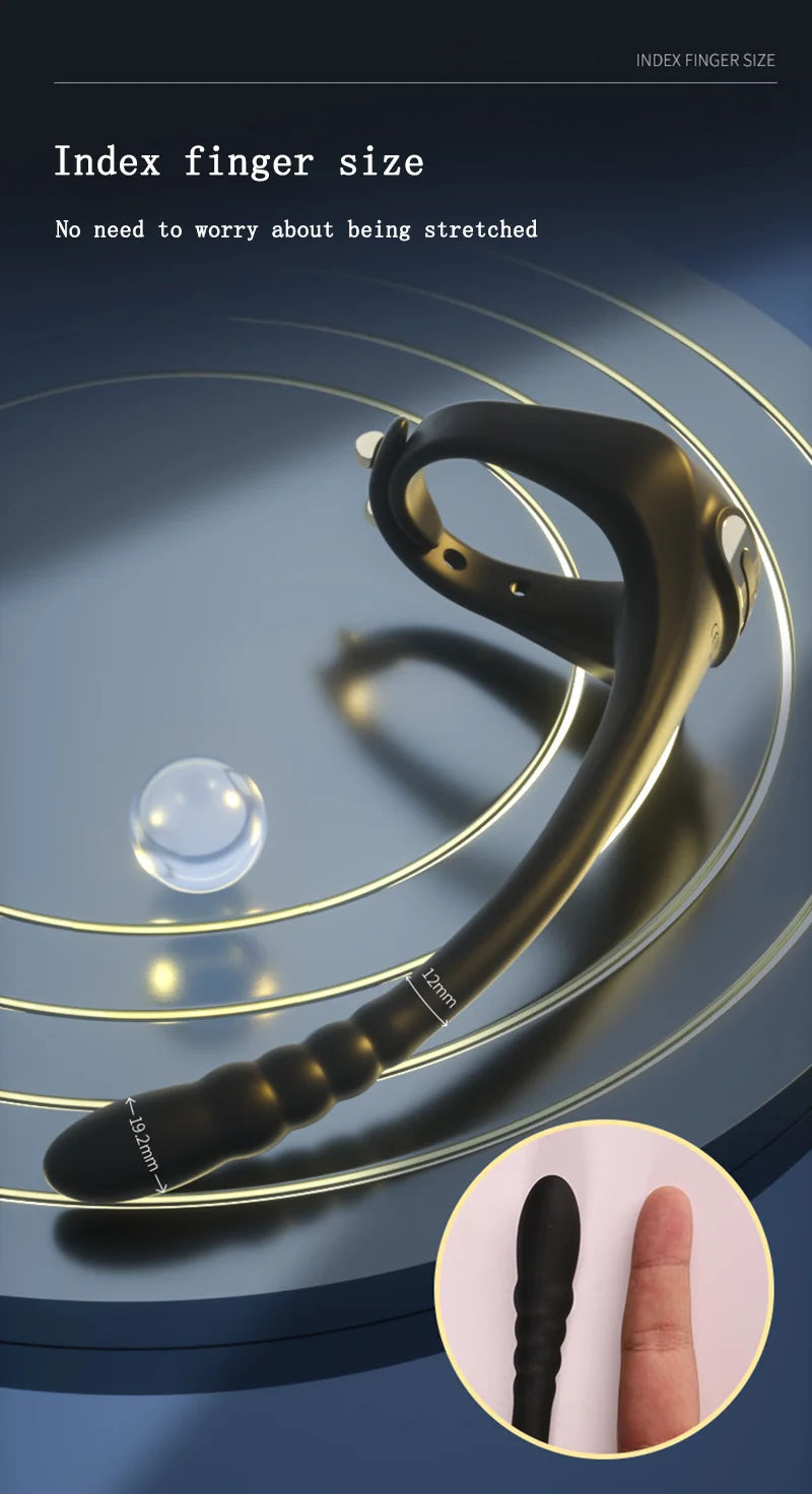 Adjustable Vibrating Penis Ring – Delayed Ejaculation, Enlargement, Prostate & Anal Massage Adult Male Sex Toy