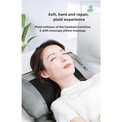 Electric Full Body Massage Mattress with Heating, Kneading & Vibration – Neck and Back Relaxation Pillow with Hand Control and Lumbar Airbag