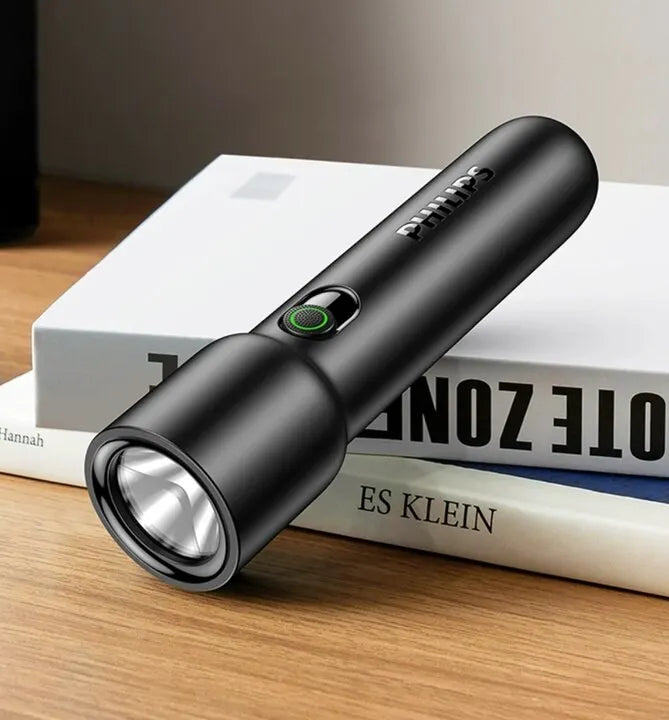 Philips 2025 New EDC Portable Rechargeable LED Flashlight – Self Defense, Camping & Hiking Tool