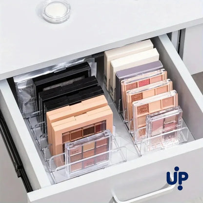 7-Slot Transparent Cosmetic Organizer - Multi-Functional Makeup Storage Holder for Home, Office & Bathroom