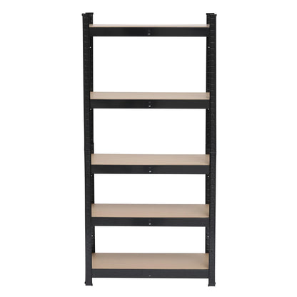 5-Tier Heavy Duty Metal Shelving Rack – Black Garage Storage Shelf Unit