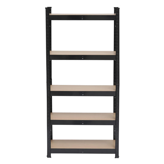 5-Tier Heavy Duty Metal Shelving Rack – Black Garage Storage Shelf Unit