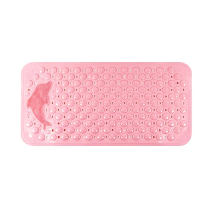 Dolphin Rectangular Non-Slip Bath Mat – 35x70cm PVC Anti-Skid Bathroom & Bathtub Foot Rug