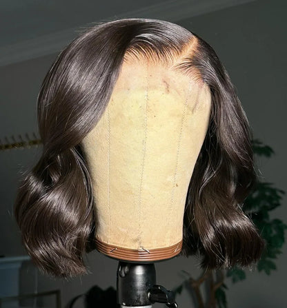 Raw Vietnamese Human Hair Lace Front Wig – 13x6 Bob, Straight Natural Black, 250% Density, 100% Human Hair
