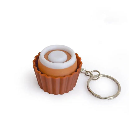 Simulation Cartoon Dessert Clicker Keychain Toy – Cute Mini Stress Relief Pendant & Party Favor for Kids and Teens, Fun Sensory Fidget Keyring Accessory