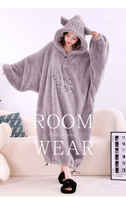 WASART Winter Hooded Fleece Blanket – Ultra Plush Oversized Sweater Blanket with Sleeves, Warm Flannel for Outdoor Use