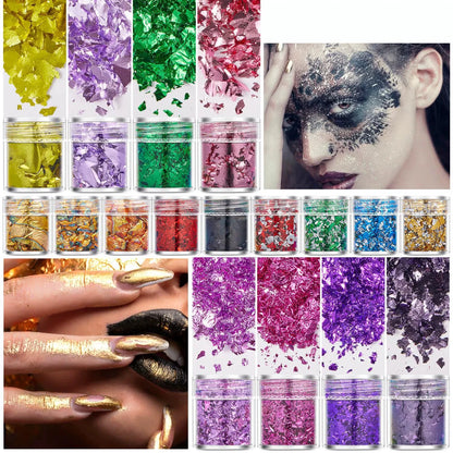 4 Bottles Gold Foil Flakes - Epoxy Resin Craft, Jewelry Making & Nail Art Decoration Supplies