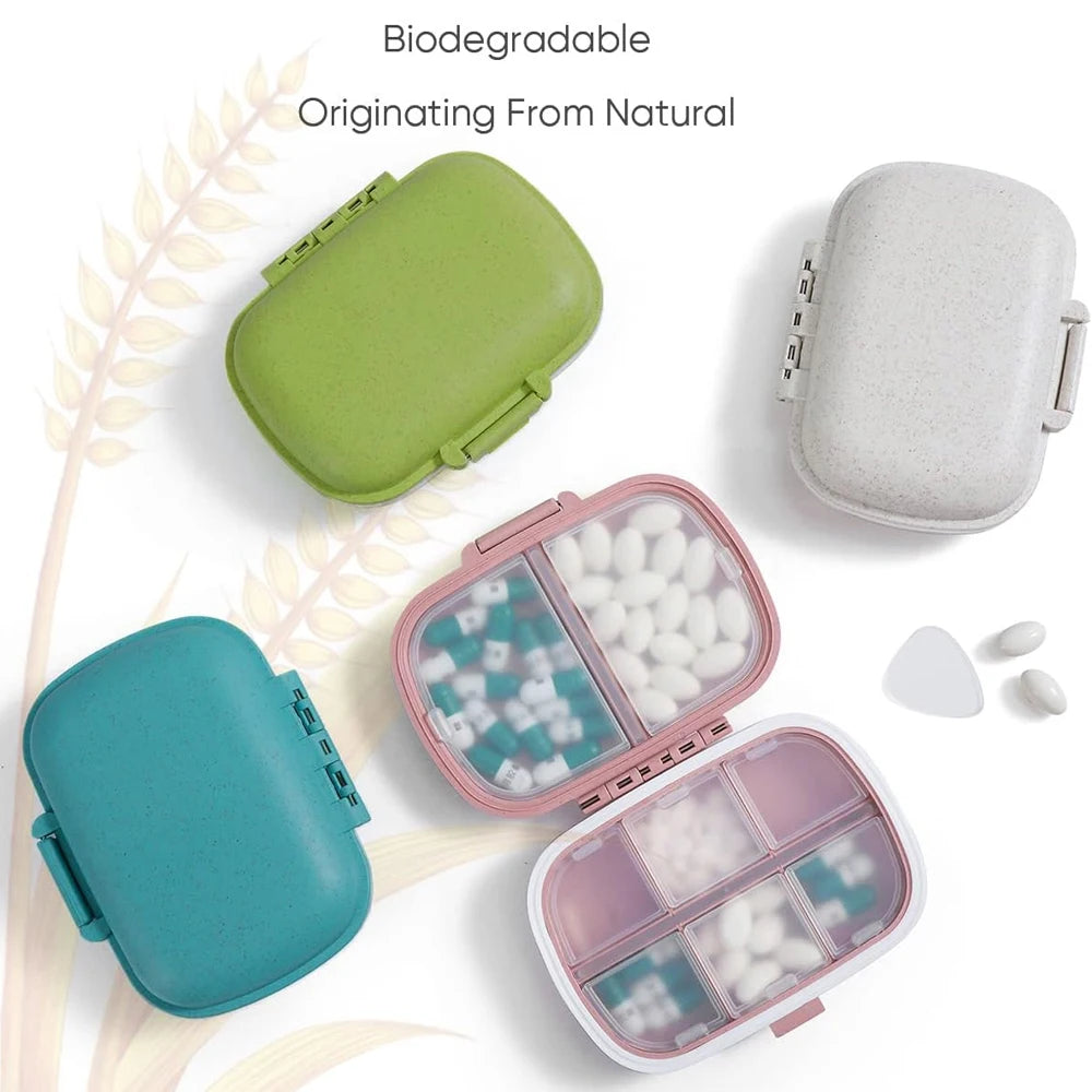 8-Compartment Travel Pill Organizer – Moisture-Proof Pill Case, Portable Medicine & Vitamin Holder for Purse