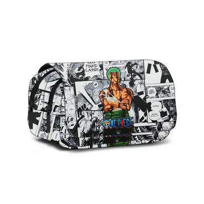 One Piece Pencil Case – Large Capacity Anime Pen Bag with Luffy & Zoro Print for Students & Gifts