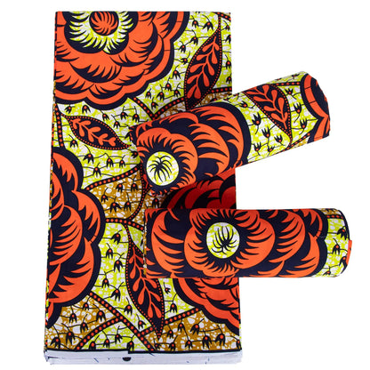 Original African Wax Print Fabric - 100% Cotton Colorful Dutch Ankara Pagne