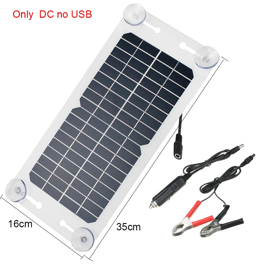 12V Solar Trickle Charger — Portable Waterproof Solar Battery Maintainer for Car
