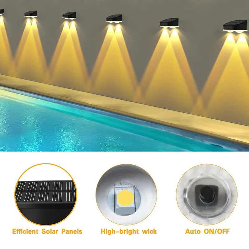 Solar LED Outdoor Wall Light - Waterproof Solar Powered Garden Lamp for Door Number, Balcony & Villa Decor