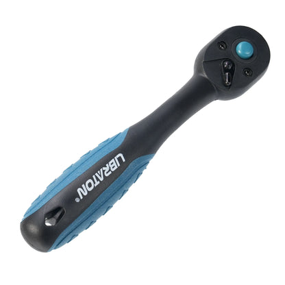 Libraton 1/4 Inch Ratchet Handle – Teardrop Head, Quick-Release, Comfort Grip, 1-Pack