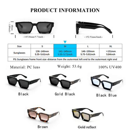 Ruiao Retro Black Millionaire Sunglasses – Luxury Square Designer Shades for Men & Women (2024)