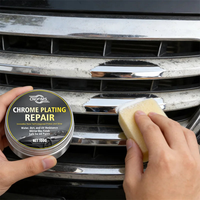 Chrome Oxidation Remover - All-Vehicle Metal Polish & Shine Restorer with Cleaning Sponge