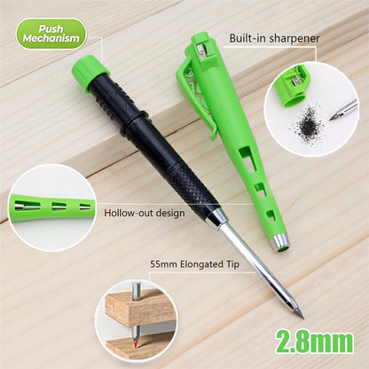 2.8mm Professional Carpenter Pencil Set - Deep-Hole Woodworking & Architectural Marking Tool
