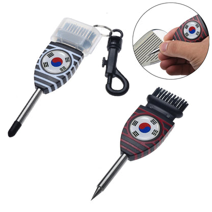 Golf Grooving Sharpening Tool – Alloy Wedge Cleaner with Brush for Golf Groove Maintenance