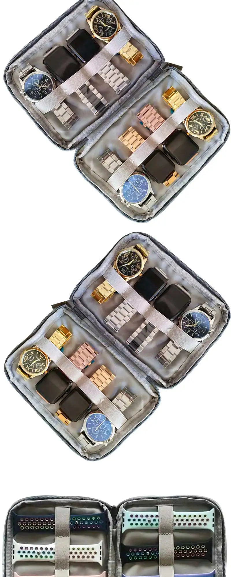Waterproof Portable Watch Storage Box - Organizer for Men & Women, Smartwatch & Apple Watch Strap Holder