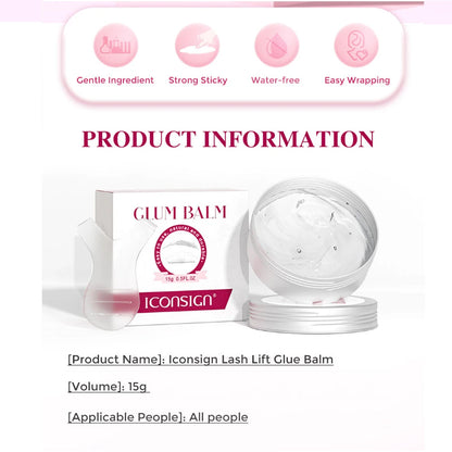 ICONSIGN Lash Glue Balm – Fast Fixing Eyelash & Brow Lifting, Waterproof Wax Beauty Makeup Tool