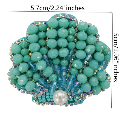 3D Handmade Ocean Animal Patches - Beaded Seahorse Crab Starfish DIY Sewing Accessories & Craft Ornaments