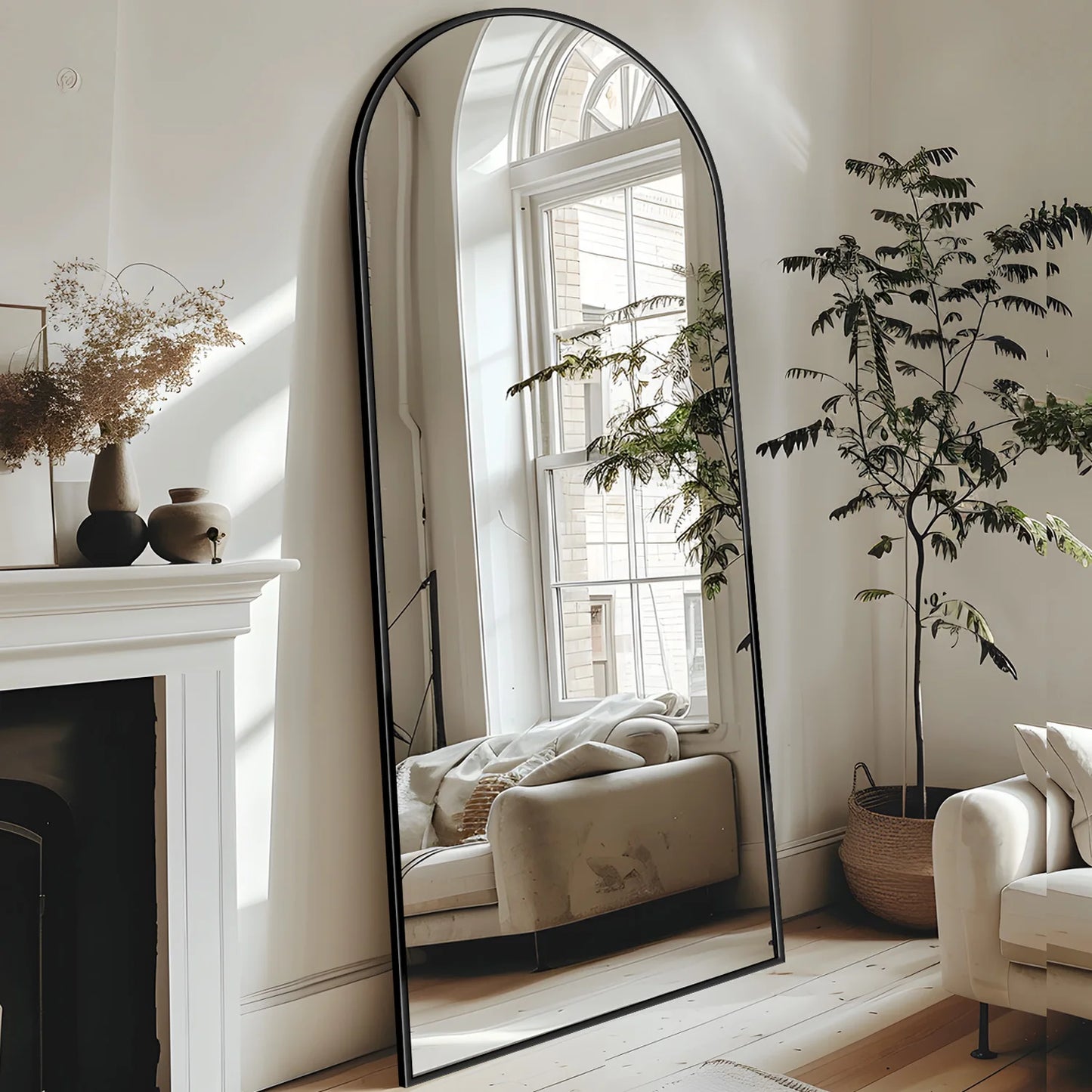 58"x18" Full-Length Floor Mirror — Oversized Rectangular Full Body Mirror with Stand for Bedroom, Living Room & Cloakroom