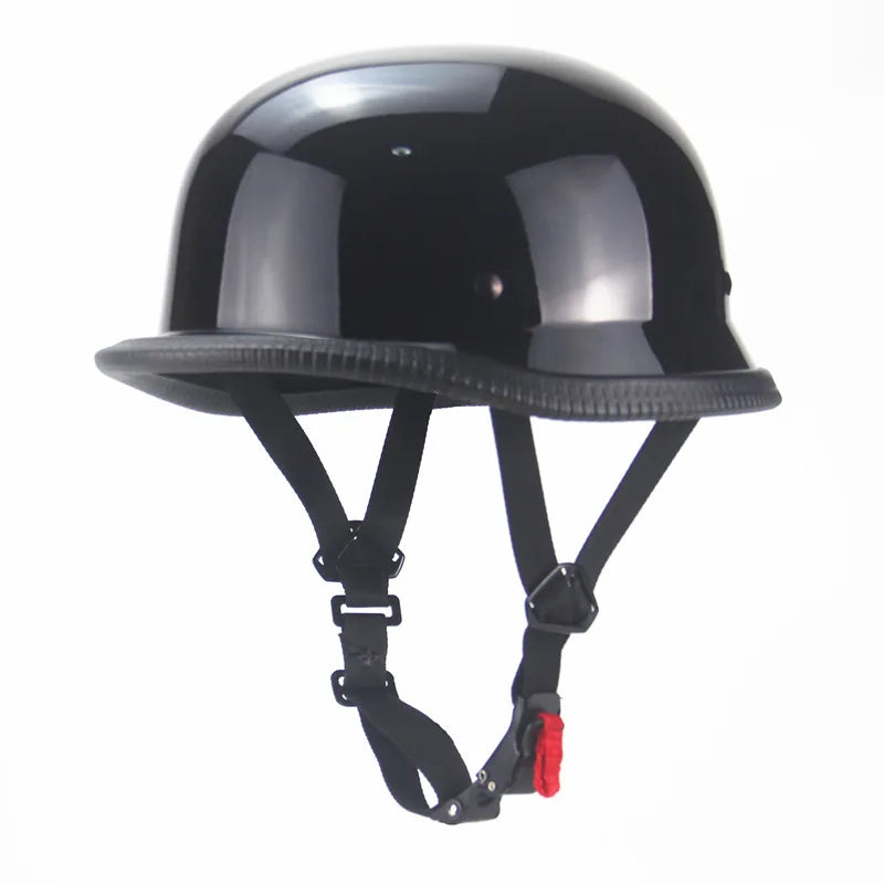 Vintage Motorcycle Cruiser Helmet – Retro Open Face Half Helmet, Germany Safety Helmet for Scooter & Motorcycle