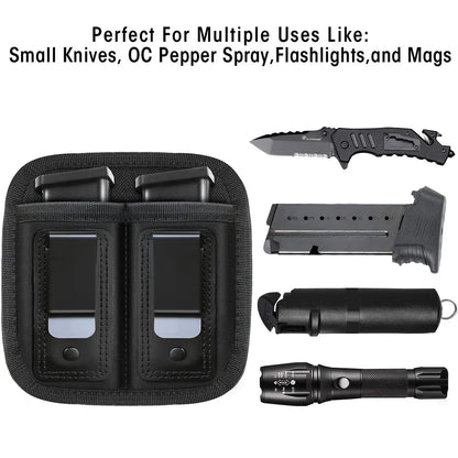 Nylon Magazine Pouch Holster – 9mm Concealed Carry Mag Case with Clip for Glock 19/21/92, Handgun Mag Pouch