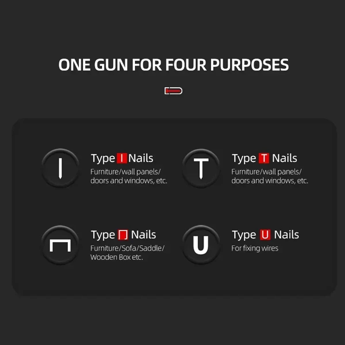 4-in-1 Nail & Staple Gun Kit — 4000 Staples, Multi-Purpose Tool for Wood, Fabric & DIY Home Repairs