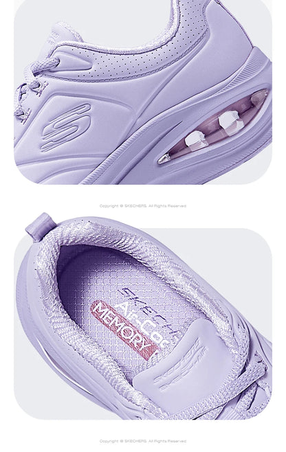 Skechers Women's Running Shoes - Leather Lace-Up Outdoor Sneakers, Anti-Skid Sports Tennis & Lightweight Walking Shoes