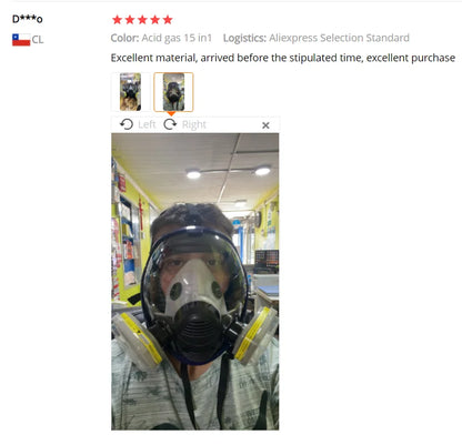 Silicone Full Face Respirator Mask 6800 – 15-in-1 Gas, Dust & Chemical Protection for Laboratory, Welding, Painting & Insecticide Spray