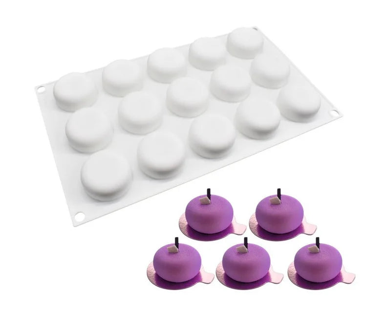 7-Option Flat Round Silicone Cake Molds — DIY Mousse, Chocolate, Dessert, Pudding & Jelly Baking Tools