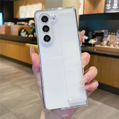 Samsung Galaxy Z Fold Series Phone Case - Ultra-Thin Matte Hard Cover with Soft Silicone Wrist Strap Bracket
