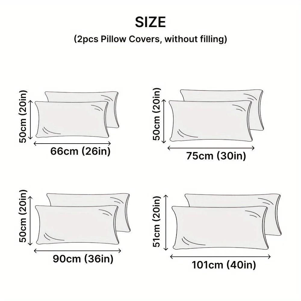 2-Piece Zippered Waterproof Pillow Covers – Oil-Resistant Knitted Pillow Protectors for Bed