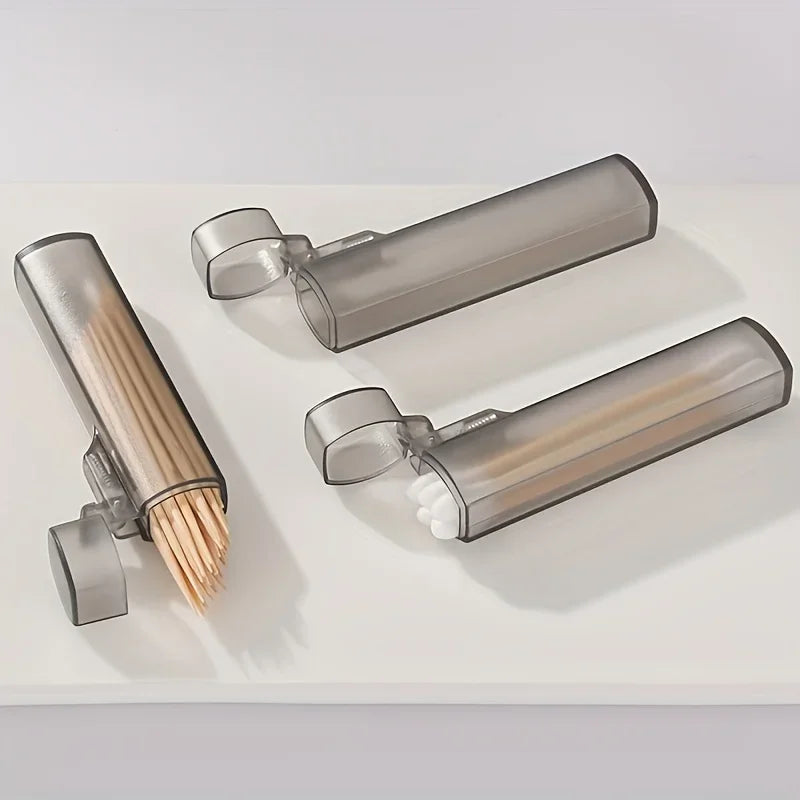 Portable Toothpick & Floss Holder – Compact Transparent Storage Box for Home, Travel, Restaurant & Camping