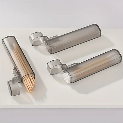 Portable Toothpick & Floss Holder – Compact Transparent Storage Box for Home, Travel, Restaurant & Camping