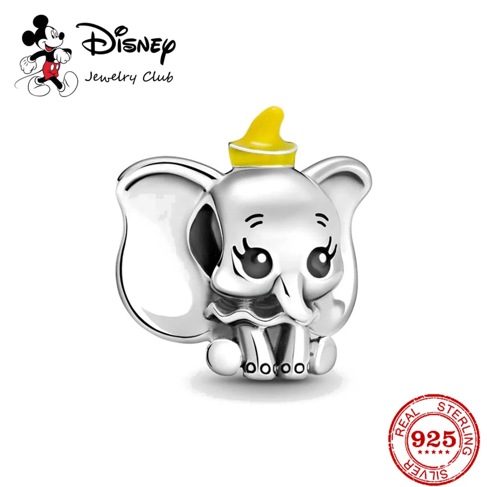 New 925 Sterling Silver Mickey Minnie Vinnie Charm – Beaded Fit for Original Pendant Bracelet, DIY Ladies Jewelry