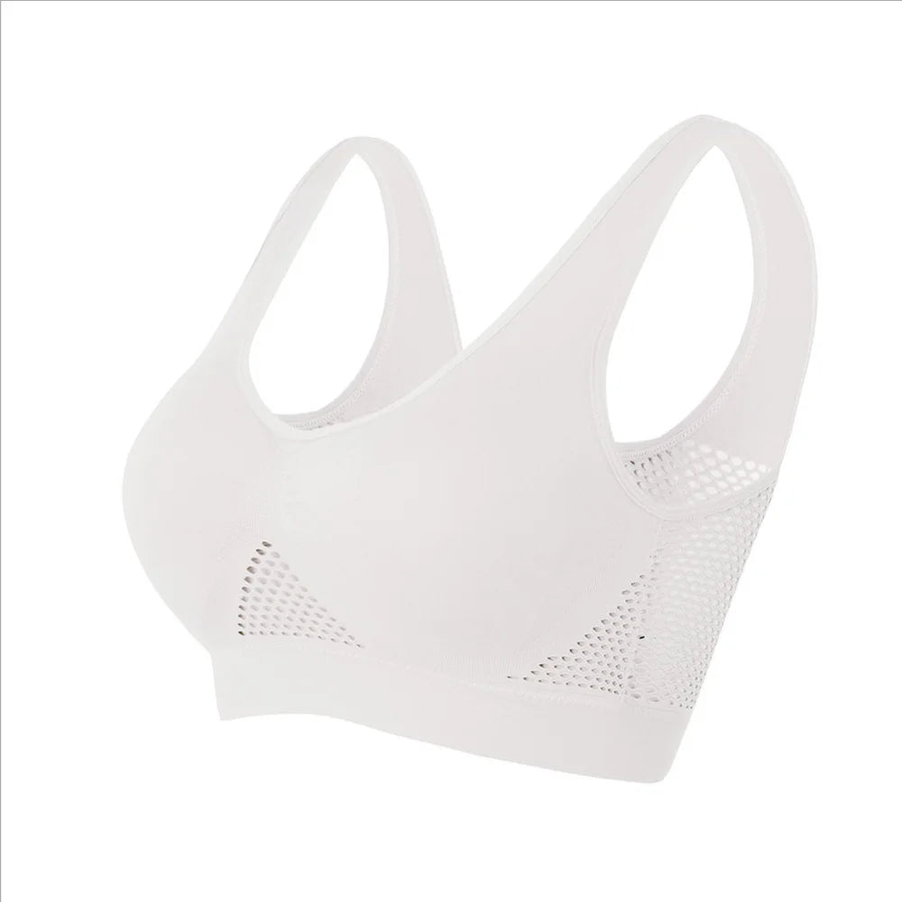 Seamless Mesh Sports Bra for Women – Wireless Shockproof Gym & Yoga Bra, Breathable Plus Size 6XL Running Crop Top