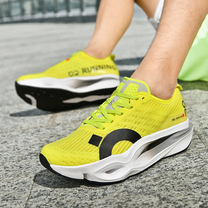 Men's Casual Running Shoes - Lightweight Mesh Walking Sneakers with Lace-Up Vulcanized Sole