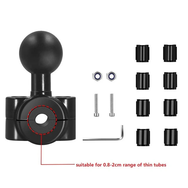 1" Ball Head Adapter Mount for Motorcycle Handlebar – Rearview Mirror Bracket for DJI, GoPro & Insta360 Cameras