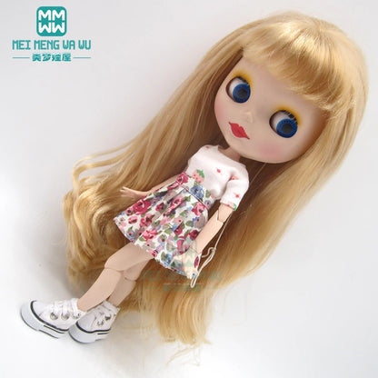 Blythe Doll Accessories Set – Fashion Sweatshirt, Shoe Covers & Sneakers for Blythe & Azone Dolls, Christmas Gift