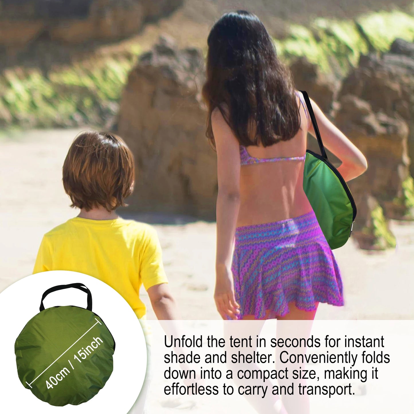 UV-Resistant Waterproof Pop-Up Beach Tent – Sun Shade Shelter for Camping