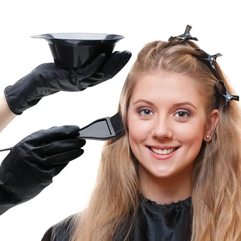 4-Piece Hair Dyeing Kit – Hair Color Mixing Bowl with Brush for DIY Salon & Home Hair Coloring and Bleaching