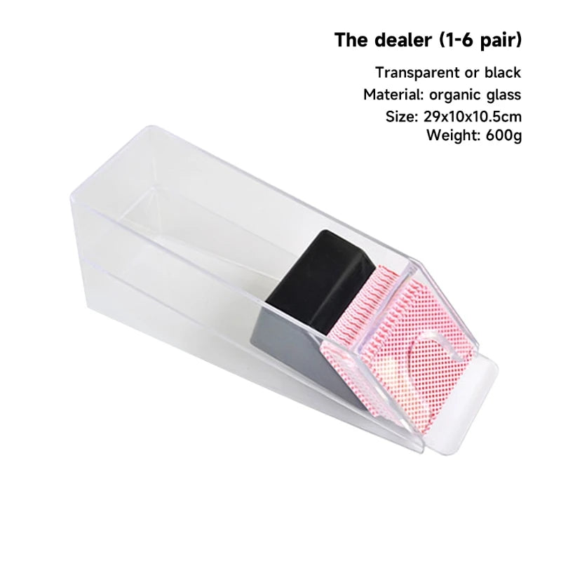 4/6-Deck Acrylic Blackjack Dealing Shoe – Durable Poker Dealer Equipment & Card Game Supply