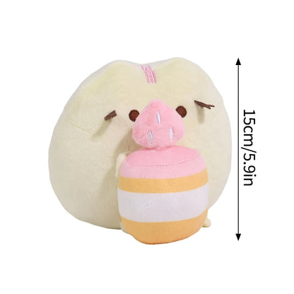Pusheen Cat Figure and Charm - Cute Desk Accessories, Fluffy Cushion Decor, and Birthday Gifts for Pusheen Fans
