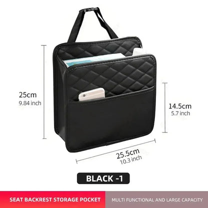 2024 Multi-Functional Car Seat Storage Bag – Leather Garbage & Storage Bag, Portable Trash Can for Most Car Models