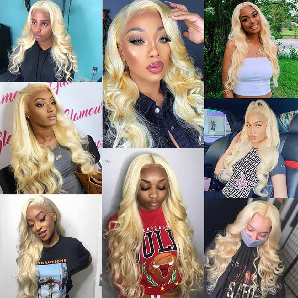 613 Blonde Human Hair Lace Front Wig – Body Wave 13x6 & 13x4 HD Lace Frontal Wig for Women